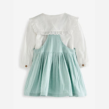 Load image into Gallery viewer, Mint Green Blouse And Pinafore Set (3mths-6yrs)
