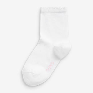 White 5 Pack Cotton Rich School Ankle Socks (Older Girls)