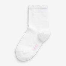 Load image into Gallery viewer, White 5 Pack Cotton Rich School Ankle Socks (Older Girls)
