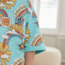 Load image into Gallery viewer, White/Orange/Blue Retro Print 3 Pack Short Pyjamas (9mths-6yrs)
