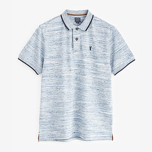Blue Marl Soft Touch Polo Shirt