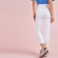 Load image into Gallery viewer, White Cropped Denim Jersey Leggings
