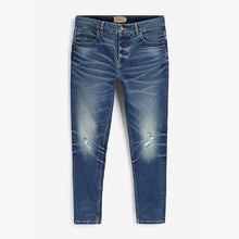 Load image into Gallery viewer, Blue Ripped Skinny Fit Essential Stretch Jeans
