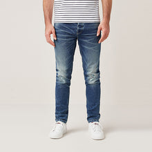 Load image into Gallery viewer, Blue Ripped Skinny Fit Essential Stretch Jeans
