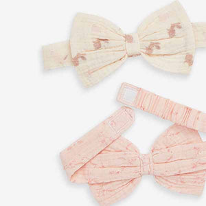 Pink/Floral Baby 2 Pack Headbands (3mths-18mths)