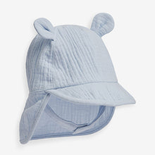 Load image into Gallery viewer, Blue Bear Baby Summer Legionnaire Hat (0mths-18mths)

