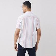 Load image into Gallery viewer, Pink/Green/White Short Sleeve Stripe Shirt
