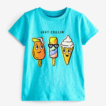Load image into Gallery viewer, Turquoise Blue Ice Cream Short Sleeve Character T-Shirt (3mths-5yrs)
