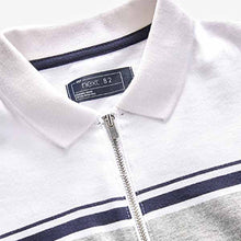 Load image into Gallery viewer, Navy Blue / Grey Colourblock Short Sleeve Zip Neck Polo Shirt (3-12yrs)

