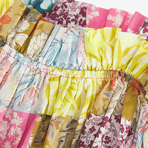 Pink Patchwork Print Tie Shoulder Dress (3-12yrs)