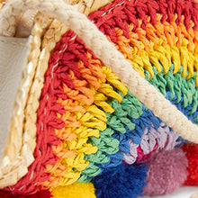 Load image into Gallery viewer, Rainbow Straw Cross-Body Bag
