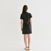 Load image into Gallery viewer, Black Fitted Denim Dress (3-12yrs)
