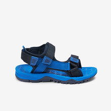 Load image into Gallery viewer, Blue/Navy Strap Touch Fastening Trekker Sandals (Older Boys)
