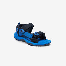 Load image into Gallery viewer, Blue/Navy Strap Touch Fastening Trekker Sandals (Older Boys)
