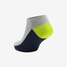 Load image into Gallery viewer, Multi Bright Heel Cushioned 5 Pack Pattern Trainer Socks
