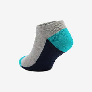 Multi Bright Heel Cushioned 5 Pack Pattern Trainer Socks