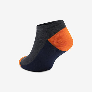Multi Bright Heel Cushioned 5 Pack Pattern Trainer Socks