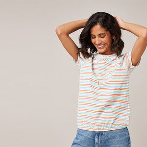 Rainbow Stripe Bubblehem Raglan T-Shirt