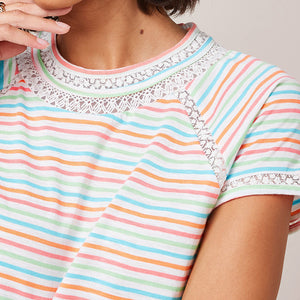 Rainbow Stripe Bubblehem Raglan T-Shirt