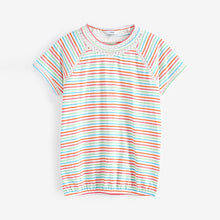 Load image into Gallery viewer, Rainbow Stripe Bubblehem Raglan T-Shirt
