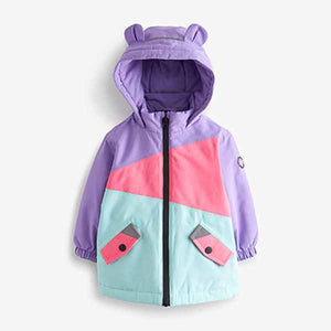 Pink/Purple Waterproof Colourblock Coat (3mths-6yrs)