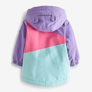 Pink/Purple Waterproof Colourblock Coat (3mths-6yrs)