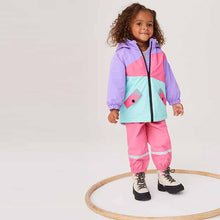 Load image into Gallery viewer, Pink/Purple Waterproof Colourblock Coat (3mths-6yrs)

