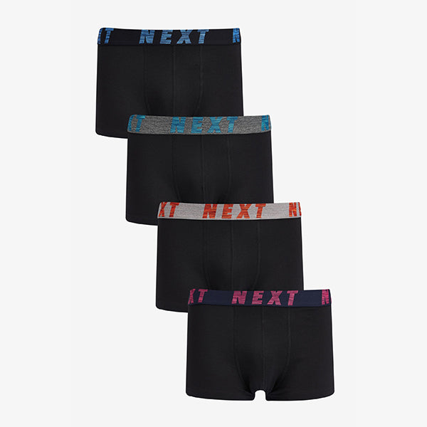 4 Pack Black Colour Marl Waistband A-Front Boxers