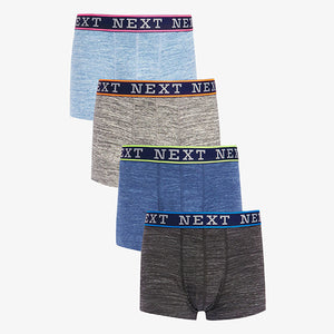 Blue /Grey Marl Hipster Boxers 4 Pack