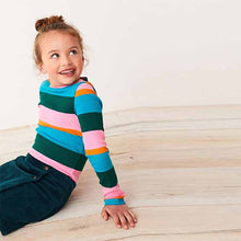 Load image into Gallery viewer, Rainbow Stripe Ribbed Long Sleeve Top (3-12yrs)
