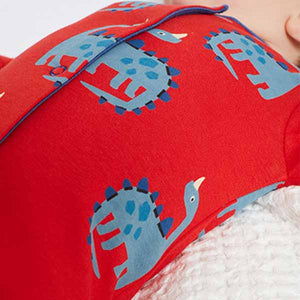 Red Dino 3 Pack Embroidered Baby Sleepsuits (0mth-18mths)