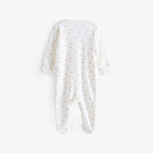 Load image into Gallery viewer, Cream 4 Pack Baby Printed Sleepsuits (0mth-12mths)

