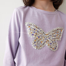 Load image into Gallery viewer, Lilac Purple Sequin Butterfly Long Sleeve Top (3-12yrs)
