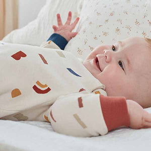 Cream Print  Baby Brushed Back Sweat Rompersuit (0mth-18mths)