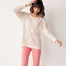 Load image into Gallery viewer, Cream Knit Look Long Sleeve Top

