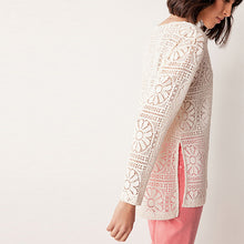 Load image into Gallery viewer, Cream Knit Look Long Sleeve Top
