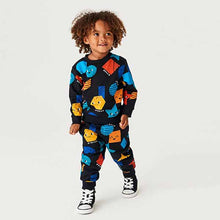 Load image into Gallery viewer, Black Shapes All-Over Print Jersey Sweatshirt And Joggers Set (3mths-5yrs)
