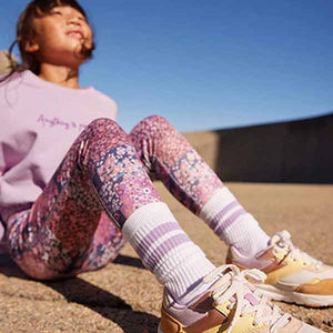 Lilac Purple/ Pink Pretty Floral Sweat Top And Sports Leggings Set (3-12yrs)