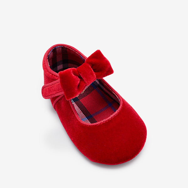 Red Velvet Occasion Mary Jane Baby Shoes (0-18mths)