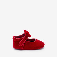 Load image into Gallery viewer, Red Velvet Occasion Mary Jane Baby Shoes (0-18mths)
