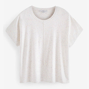 White Speckled Short Sleeve T-Shirt