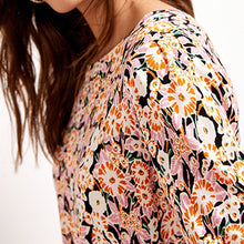 Load image into Gallery viewer, Pink Floral Crew Neck Jumper
