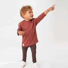 Load image into Gallery viewer, Rust/Brown Long Sleeve T-Shirt And Leggings Set (3mths-5yrs)
