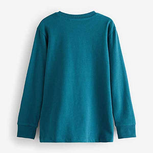 Teal Blue Long Sleeve Cosy T-Shirt (3-12yrs)
