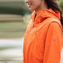 Load image into Gallery viewer, Orange Fleece Lined Waterproof Hooded Rain Jacket
