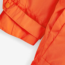 Load image into Gallery viewer, Orange Fleece Lined Waterproof Hooded Rain Jacket
