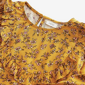 Yellow Ditsy Printed Dress (3-12yrs)
