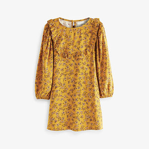 Yellow Ditsy Printed Dress (3-12yrs)