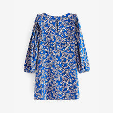 Load image into Gallery viewer, Cobalt Blue Floral Printed Dress (3-12yrs)
