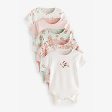 Load image into Gallery viewer, Pink Bunny Baby Short Sleeve Bodysuits 5 Pack (0mth-18mths)
